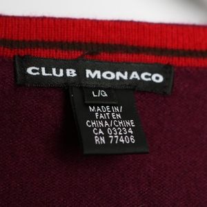 Club Monaco Burgundy V Neck Long Sleeve Cashmere L